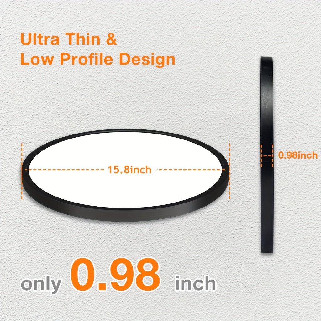 1/2/4-pack modern minimalist ultra-thin flush mount ceiling light - dimmable 2400 lumens, 3 color temperatures (warm/cool/daylight), plug-and-play 24W, 120V, black suitable for large spaces/high ceilings (plastic housing, ETL certified)