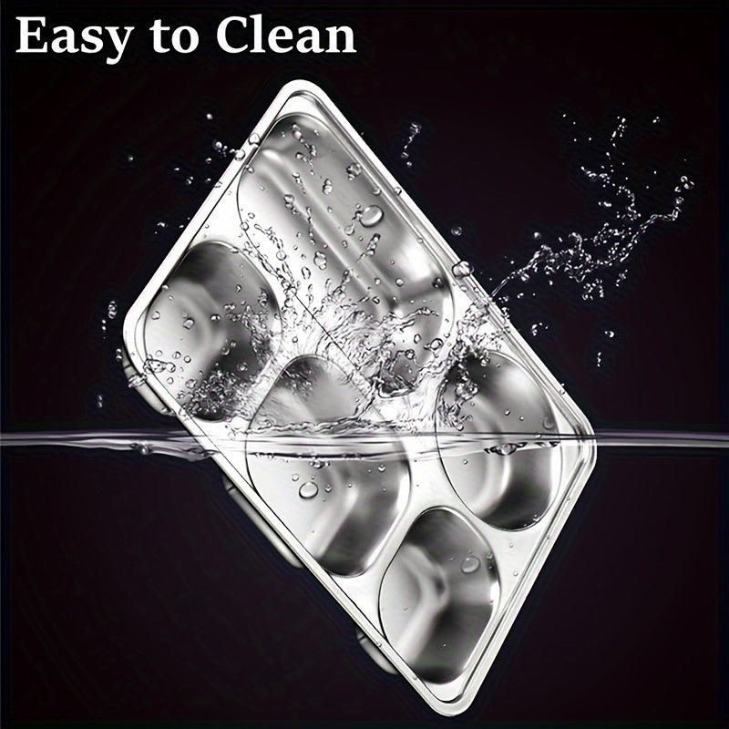 3-Pack & 5-Pack Stainless Steel Divided Tray – Perfect for Office Workers‘ Takeout Meals & Camping