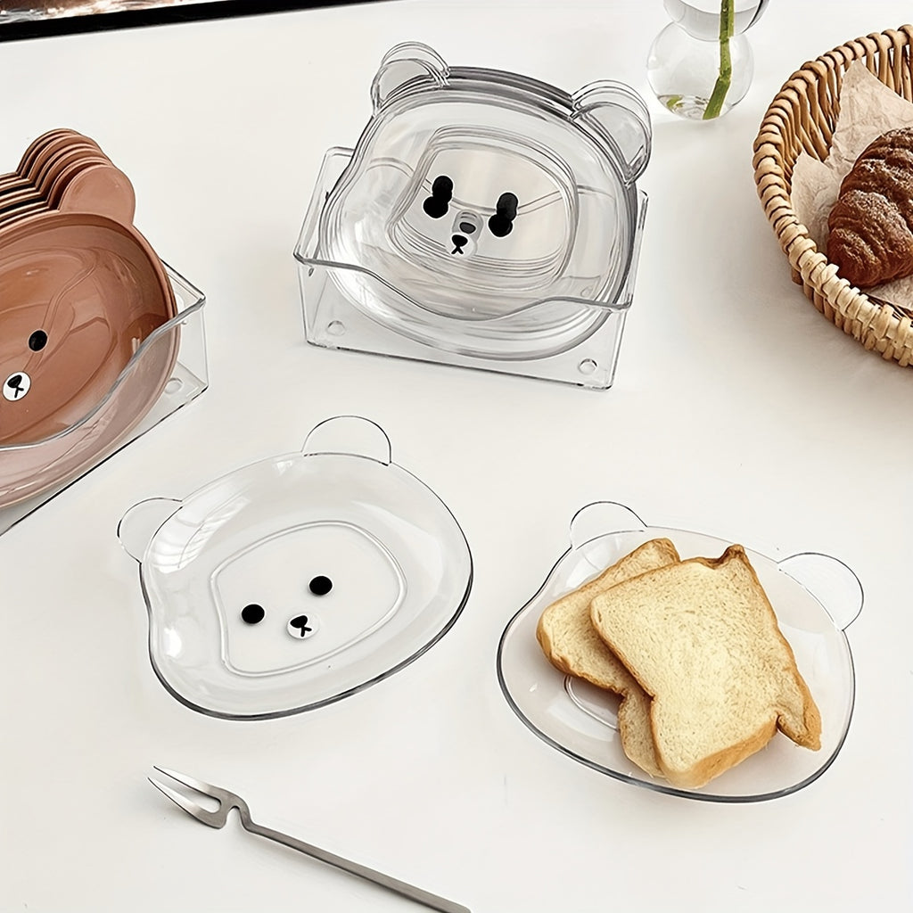 2 PET Cartoon Small Plates, Trash Plate, Square Dried Fruit Tray, Small Dish – Perfect for Kitchen Breakfast, Fruit, Bone Dish, Snacks, etc.