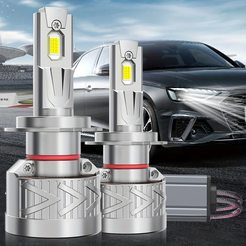 2 LED Lights High Power H1-C035 H4/H7/H1/9003/HB2/H11/9005/9006/H9/H8, 50000 Lumens, 380W, 6500K 800% Brightness 5750 CSP Chip, Vehicle Headlights 12V