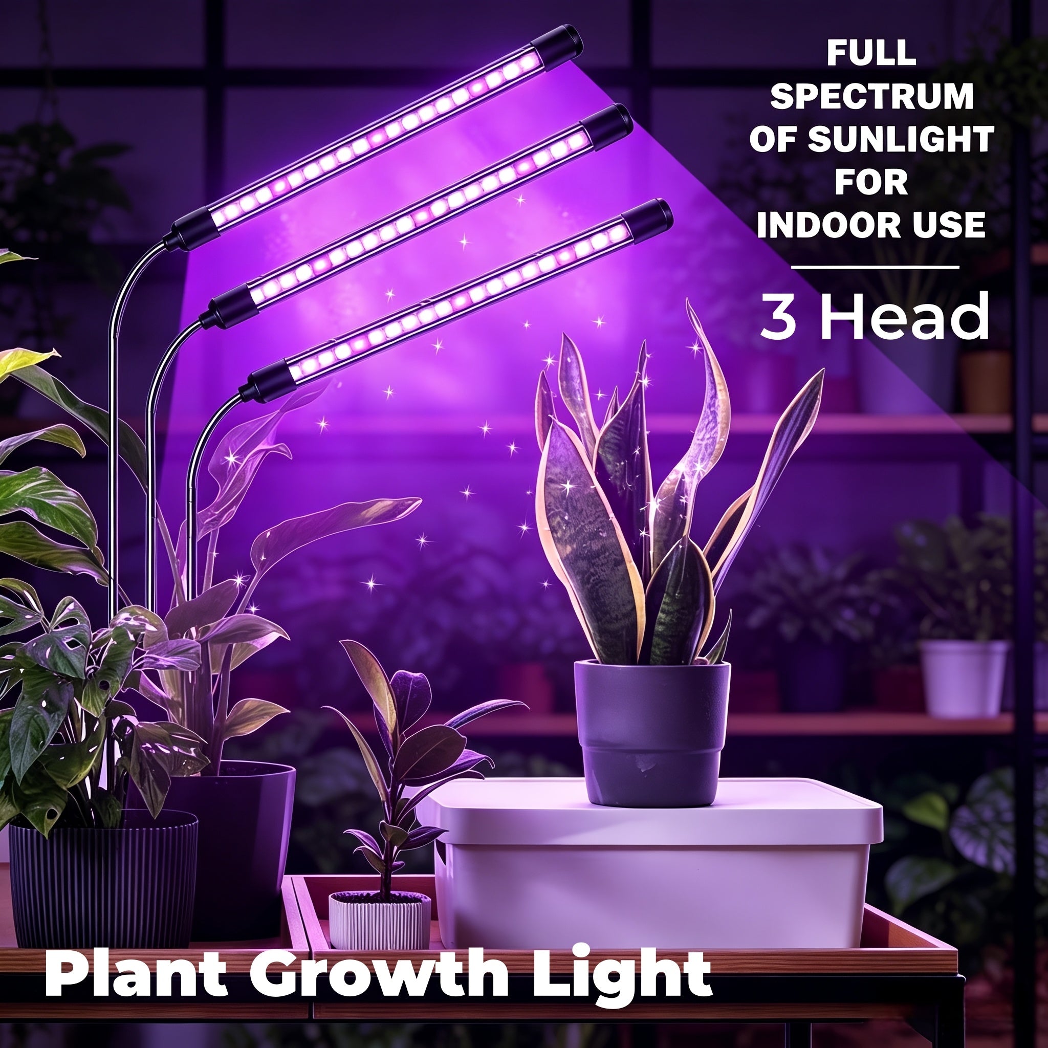 3 tubes, plant grow light, LED full spectrum grow light.