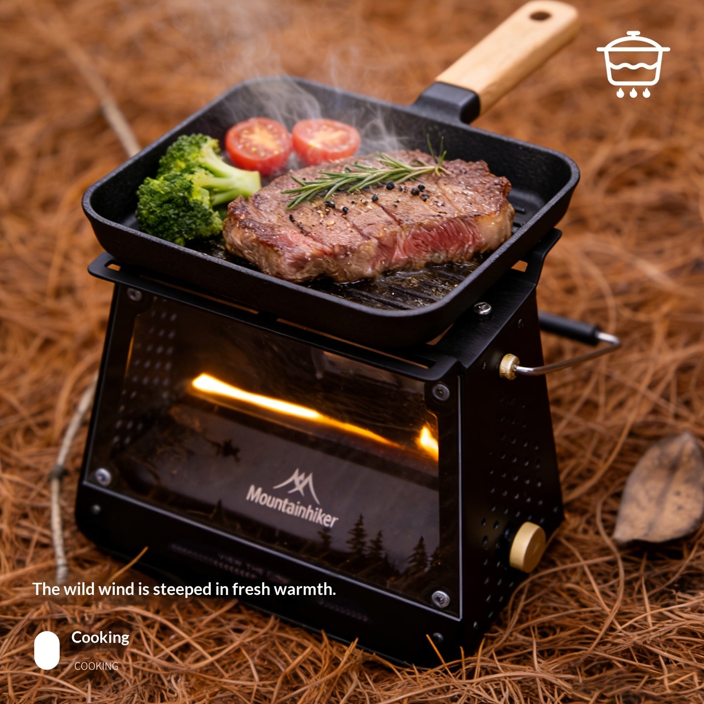Portable Camping Stove – Heater Designed for Tent Heating, Outdoor Cooking, BBQ, Campfire, Fire Pit & Open-Fire Heating. Multi-Functional Stove for Camping, Hiking, Picnic, Travel & Outdoor Activities. For Cooking Only/