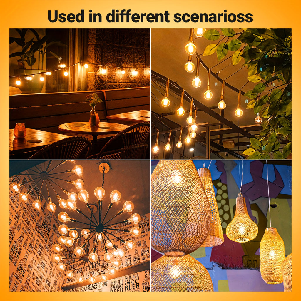 6-pack, G16.5 candelabra globe bulb, 4 watt 120V LED bulb, 450 lumens, 2700K warm white, 5000K cool white, E12 base Edison G50 LED bulb, G50 globe bulb suitable for chandeliers, vanity lights and pendant lights