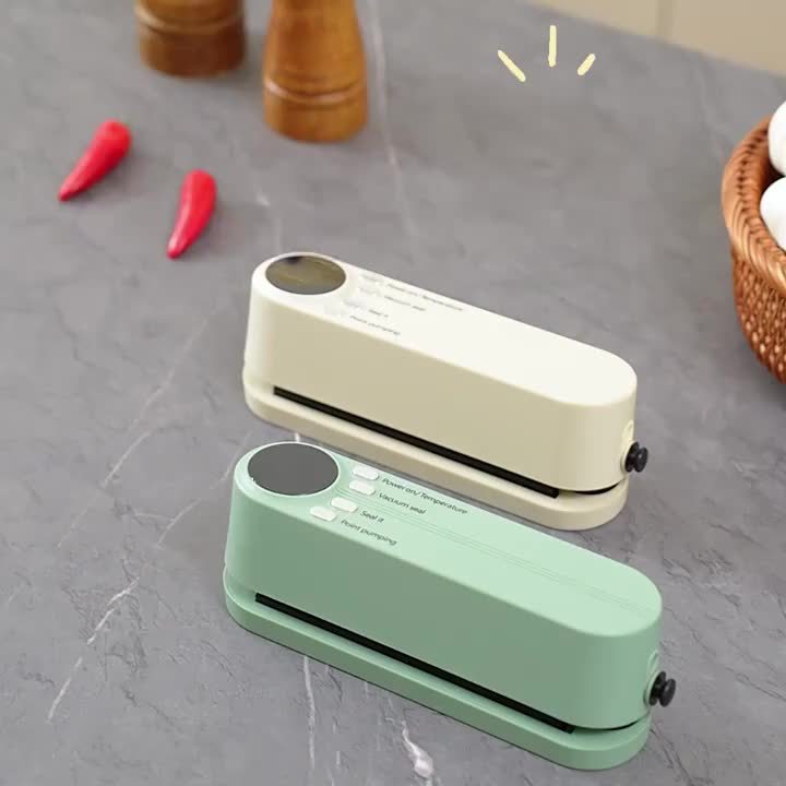 Compact Vacuum Sealer with Digital Display - Fast Sealing, Comes with Pump and Sealer Bags, for Food Preservation, Snacks, Meat, Fruits and Vegetables - Space-Saving Design Vacuum Sealer
