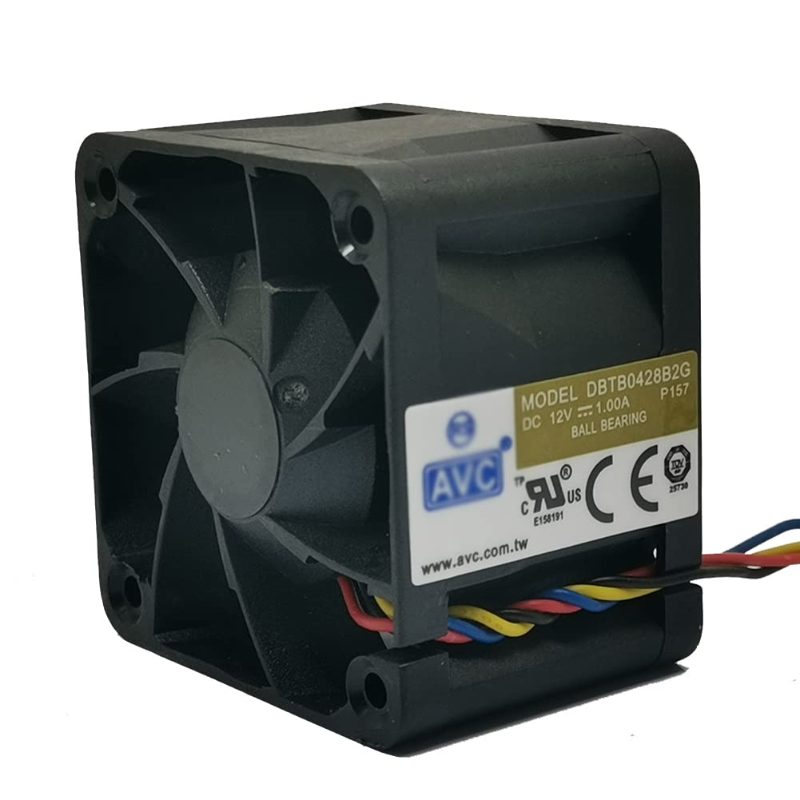 NNL DBTB0428B2G 40mm High-Performance Cooling Fan, AVC 4028, 12V 1A, High-Speed Server Fan, 40×28mm, Dual Ball Bearing, 4-Wire, 4Pin PWM
