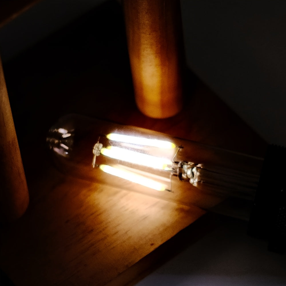 2PCS, decorative Edison LED filament bulb, T28 tubular LED bulb 120V 4W E26 base 4000K neutral white light clear glass bulb non-dimmable, test tube bulb