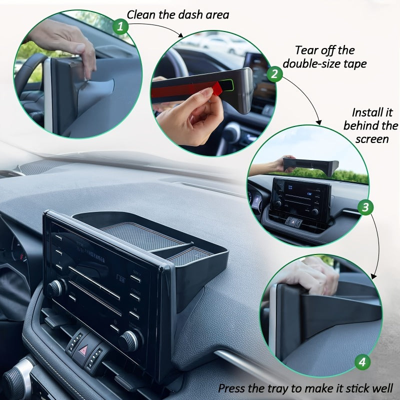 Non-Slip Dashboard Tray - Heavy Duty Non-Slip Car Organizer, Front-Open Design, Universal Fit for All Vehicles - Securely Holds Phone, Keys, Coins, and Cards - Auto Accessory, Front-Open Design, Essential for Road Trips