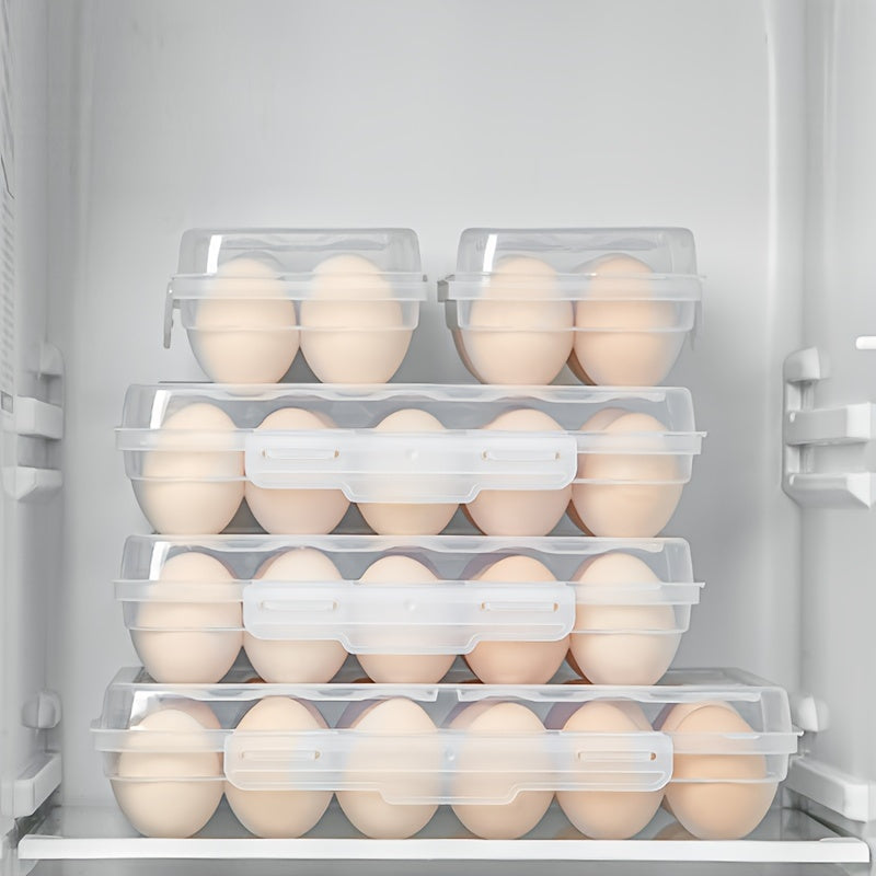 6/15/24 Compartment Shockproof Combinable Stackable Egg Storage Box, Food Grade Transparent, Portable for Refrigerator, Cabinet and Outdoor Camping, Egg Protection Container, BPA-Free