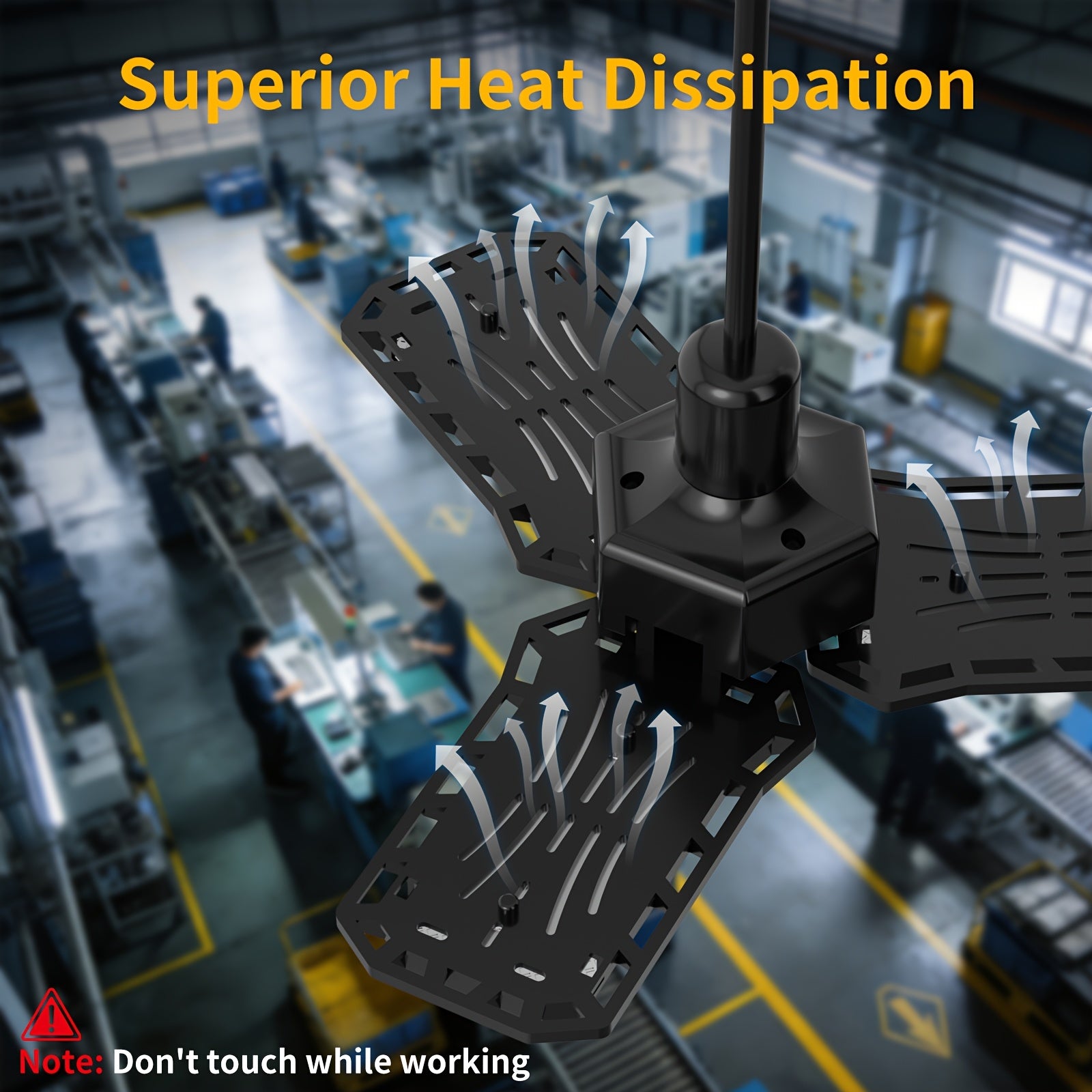4000 lumen three-leaf adjustable LED light, high-brightness garage light, wide-angle illumination, E26/E27 universal, quick installation, high-quality plastic heat dissipation, suitable for garages, supermarkets, gyms and other scenes