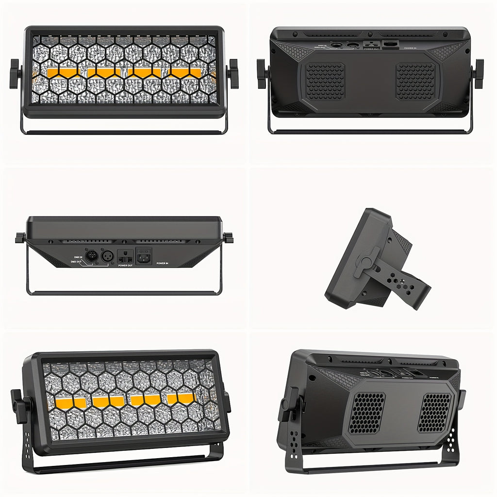 150W RGB LED Stage Light Bar, Supports DMX Control with 4 COB / 36 LEDs – Single/Multi-Color Wall Washer Effect, Voice Control, Compatible with XLR/RDM Interface, Suitable for DJ, Theater, Wedding, Concert (Linear Dimming, Plug-Type)