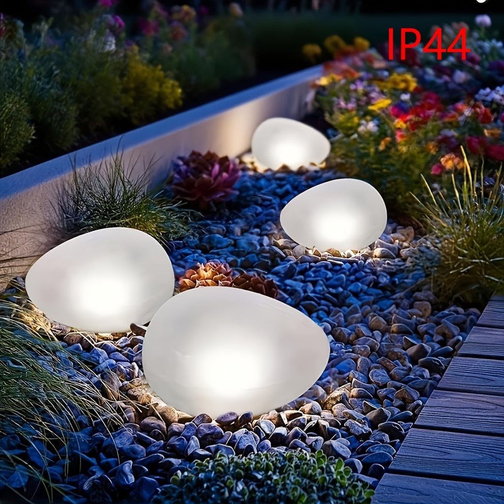Solar Artificial Stone Light, Indoor & Outdoor Dual-Use Simulation Lighting, Auto On/Off No Wiring Required, Spherical LED Ambient Light, Courtyard Pathway Patio Tabletop Decorative Lighting