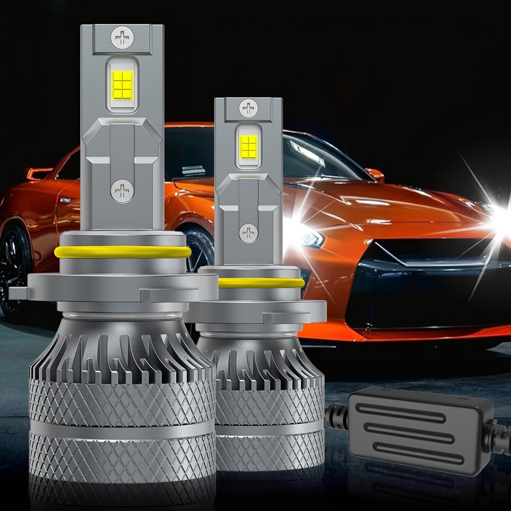 2-Pack H7 H4/9003/HB2 LED Headlights 29800 Lumens 220W High Power H11 H9 H8 CANBUS Error-Free 3570 CSP Chip 9005/HB3 9006/HB4 H1 9012/HIR2 Turbo Car Bulbs Aluminum Housing No Battery Included Model QY033