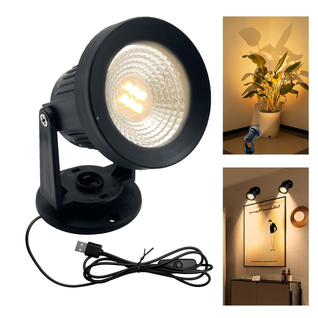 Indoor LED spotlight, warm light wall light, USB 5V ceiling light, very suitable for illuminating plants and artworks, rotatable LED RV reading light, push-button switch LED spotlight, suitable for boats, trailers, station wagons