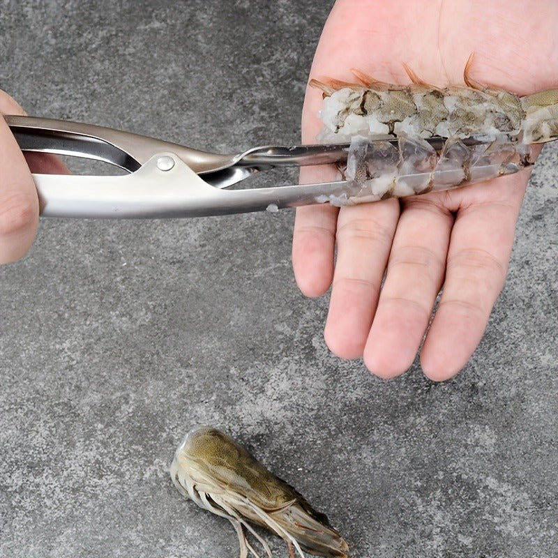 1 Piece Stainless Steel Fast Shrimp Peeler – Easily Remove Shells & Veins, Durable Metal Tool for Restaurant, Hotel & Home Cooking, Portable, Decorative, Bulk Cookware & Cutlery
