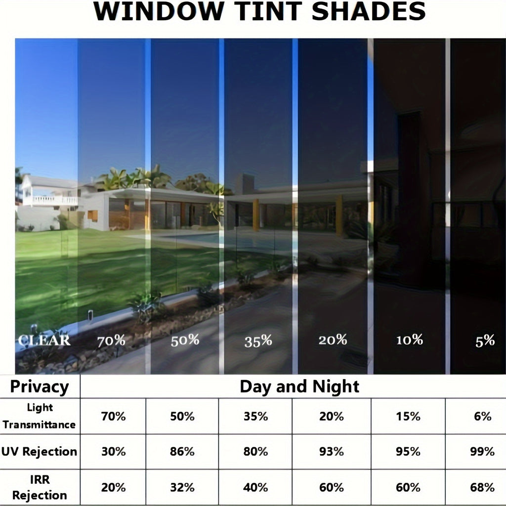 [Privacy Window Tint] 1pc Privacy Window Tint | Heat Control Anti UV Window Film, Safety Film for Home, Building, Commercial, Office Decor