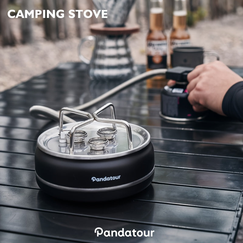 Pandatour Outdoor 3-Burner Camping Stove - Portable Gas Stove with Trigger Ignition, Ideal for Backpacking, Picnic & Road Trips (Gas Canister Not Included), Camping Stove | Compact Stove | Trigger Ignition