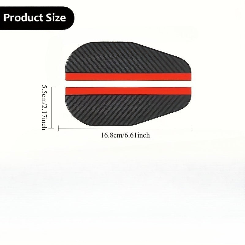 2pcs Car Side Mirror Rain Visor – Thickened Carbon Fiber Texture Rain Cover, Waterproof & Anti-Fog for Enhanced Clear Vision, Reinforced Edges for Durable Mirror Protection. Ideal for Rainy & Night Driving. Universal Fit Auto Modification Accessory