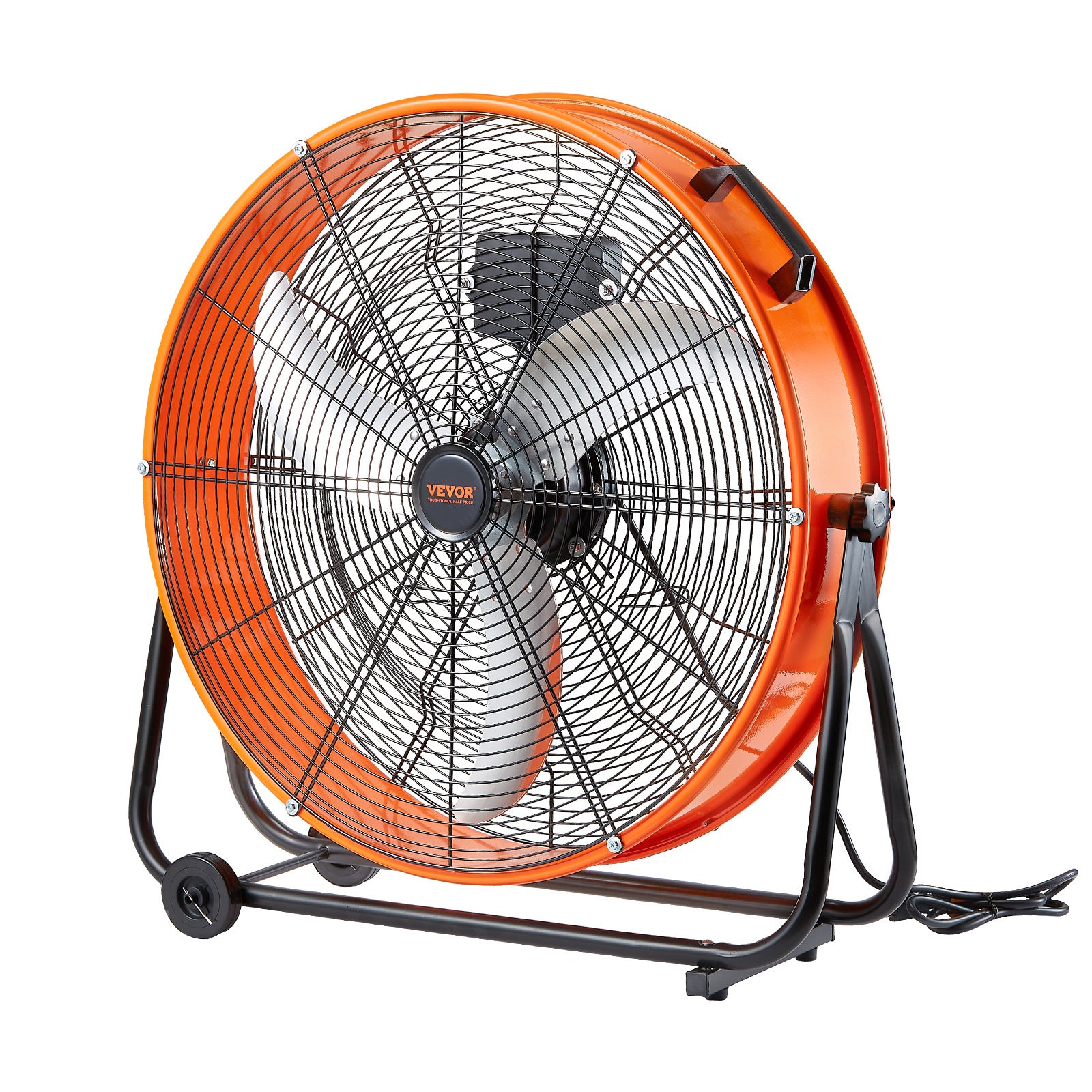 24" High-Speed Industrial Drum Fan, Timer Function, 3-Speed, for Warehouse