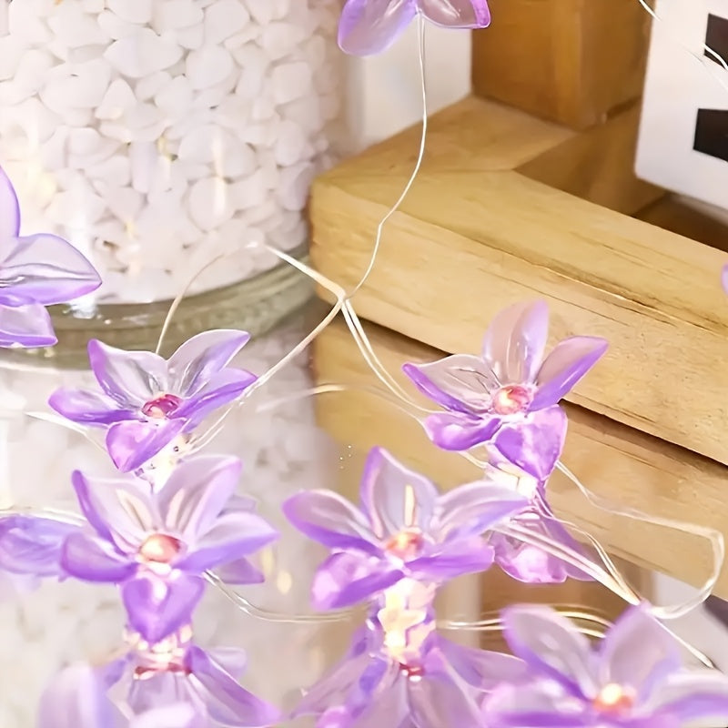 LED銅線百合串燈，適用於室內裝飾（不含電池）