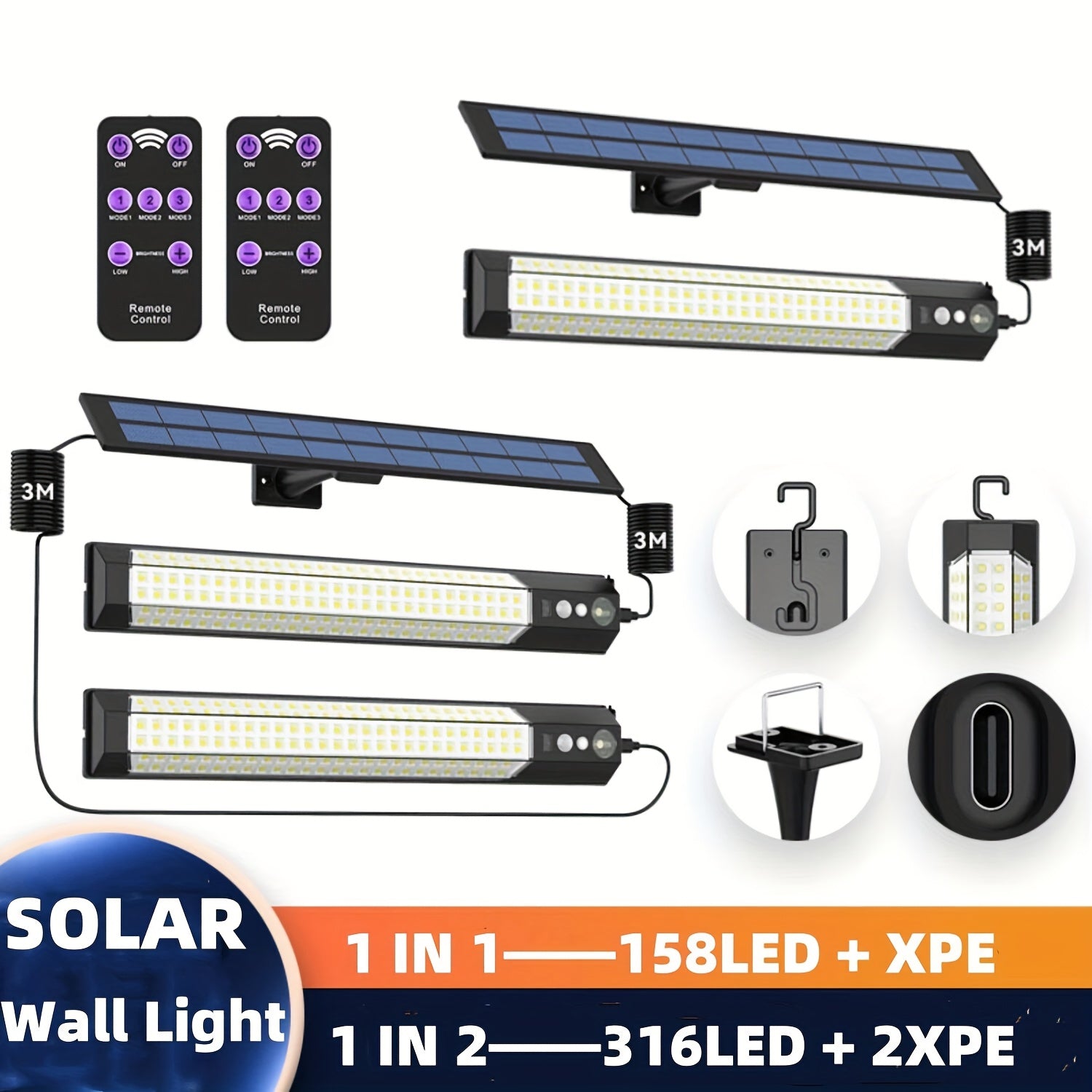 MYSLDR-1 Pack - 196/96 LED Solar Street Light Outdoor IP65 with Motion Sensor Dusk-to-Dawn High Brightness Commercial & Courtyard Security Light, Auto On/Off, Motion Sensor, Outdoor, Garden, Patio, Yard, Pathway Landscape
