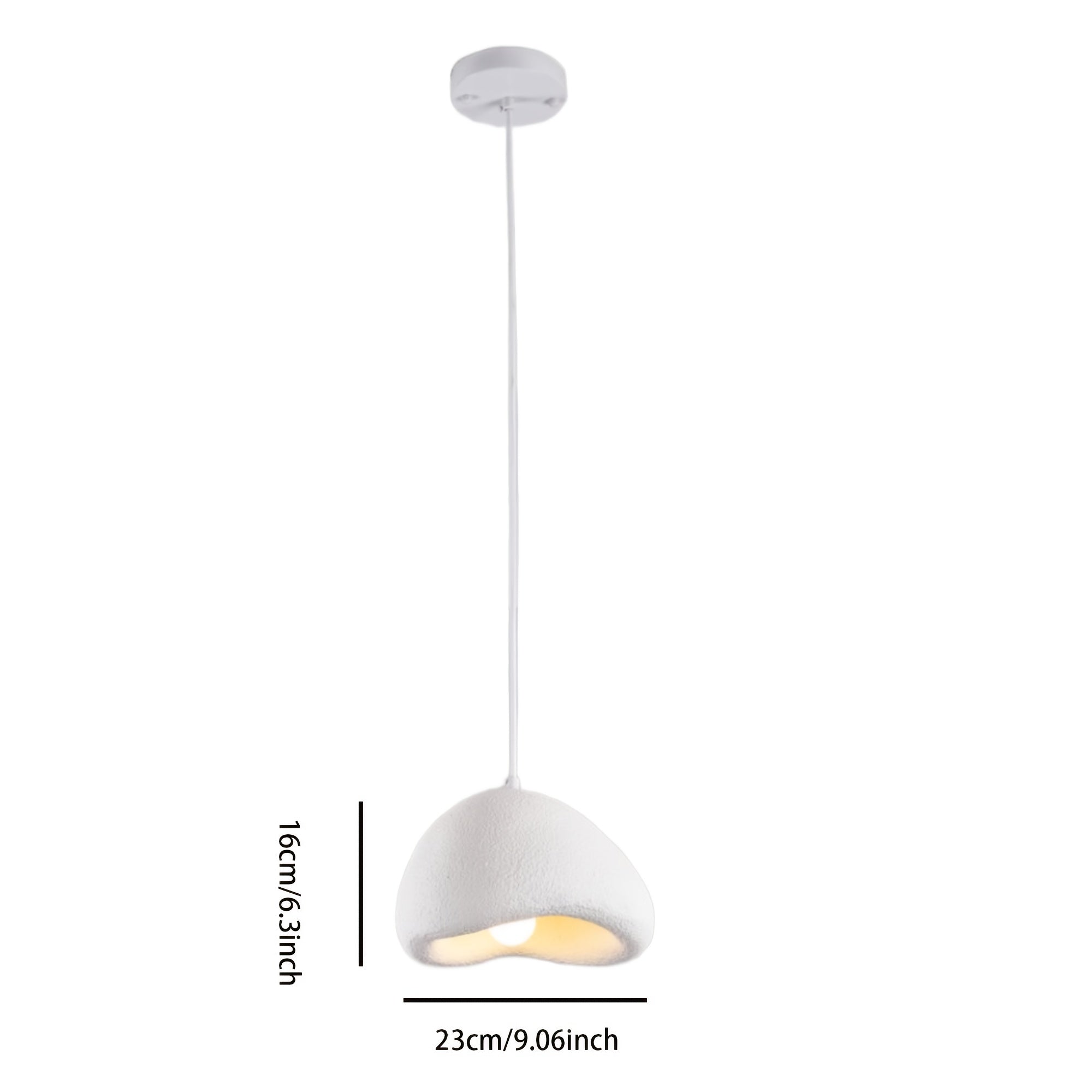 1pc mid-century modern white pendant light, E27 base - nest design, PVC lampshade, semi-flush mount installation, for bedroom, living room, kitchen and hallway - hardwired, 220V, no battery needed, kitchen lighting