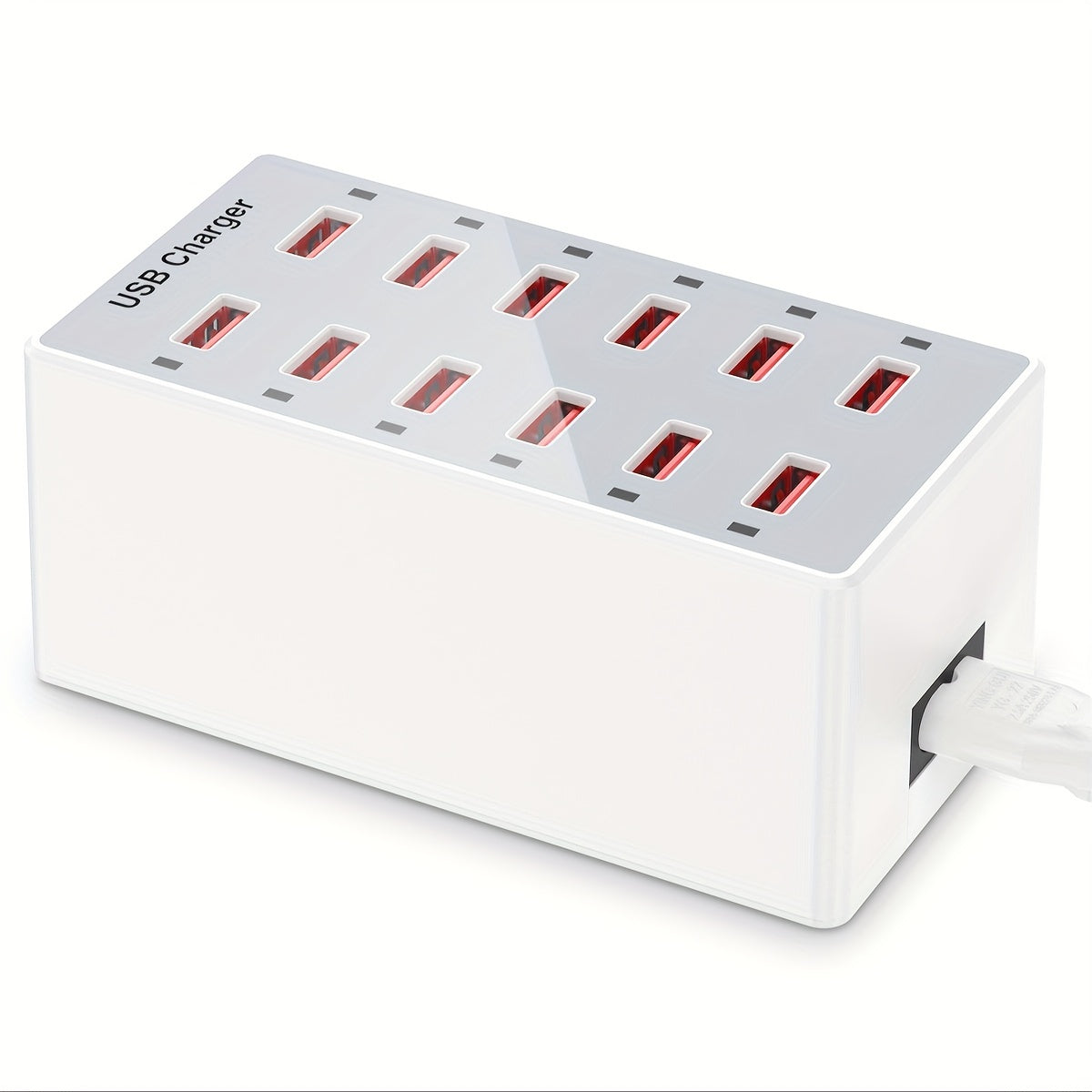 USB Charger 12-Ports USB Charging Station for Multiple Devices USB Wall Charger Power Hub Strip Smart Plug Charging Dock Block for iPhone Xs/XR, iPad, IPod, Galaxy S9/S8, Laptops And Smart Phones 60W/12A