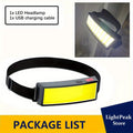 1Pc Bright COB LED Headlamp, 3 Modes Head Light, USB Rechargeable Hands-Free Flashlight, Portable Head Mounted Searchlight, Angle Adjustable, Ideal for Hiking Fishing Camping Adventure Home Emergency Lighting