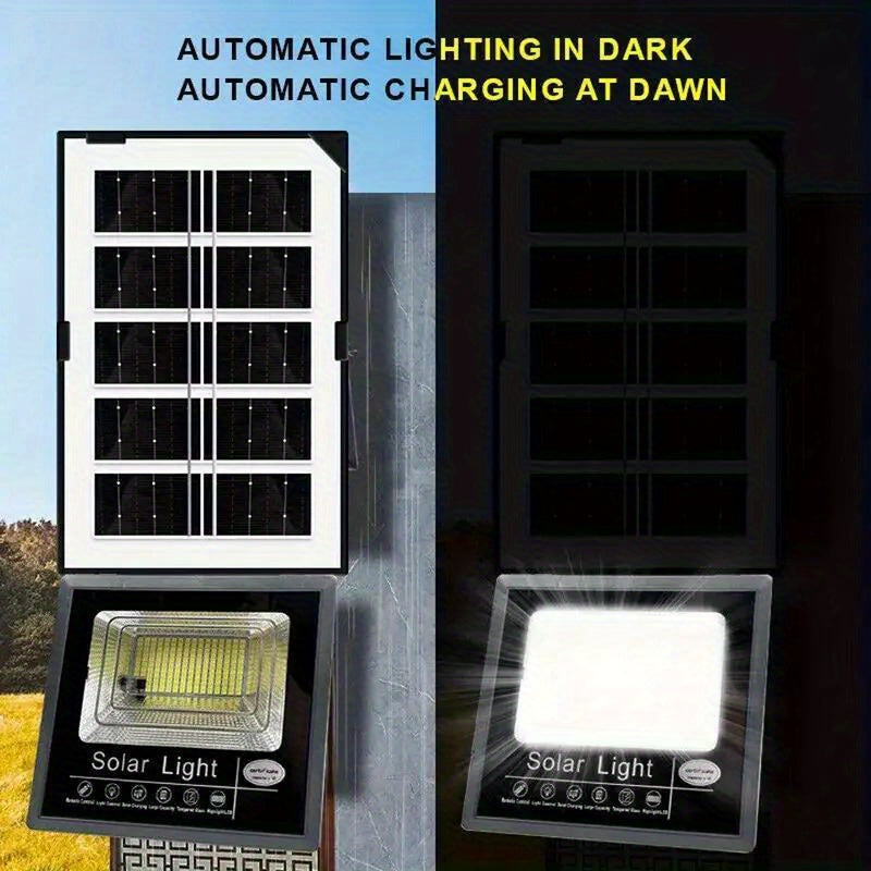 2-Pack Solar Floodlight 170LED Wall-Mounted Security Lighting Dusk to Dawn Automatic On/Off Solar Semi-Flush Mount Light Suitable for Yard, Courtyard, Garden, Cabin, Lodge, Porch