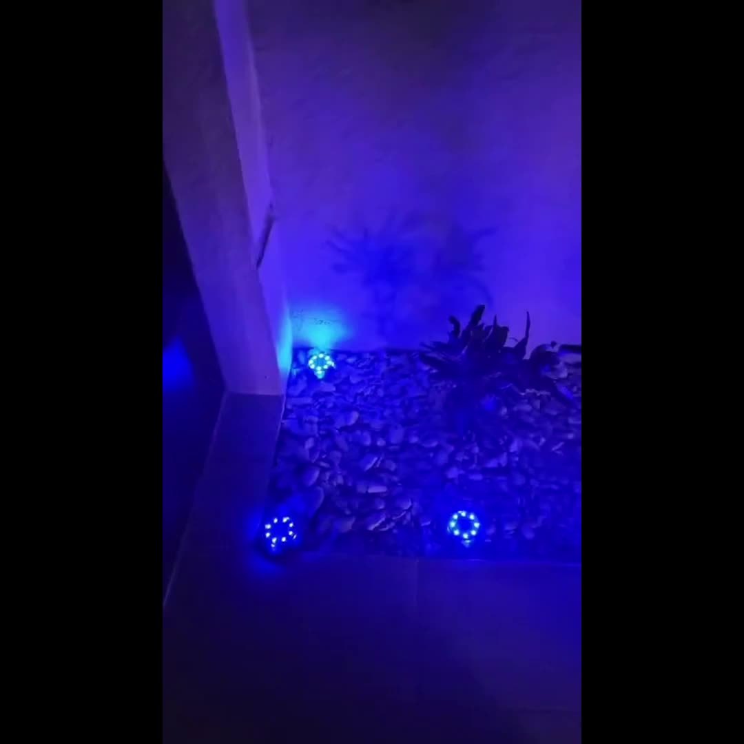 Blue Solar Outdoor Light Path Light 12-Pack, High Brightness Solar Ground Light Uplight Side Light, IP67 Waterproof Solar Deck Light, Suitable for Halloween Decoration