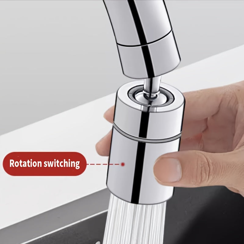1 Set Anti-Splash Faucet with 360° Swivel Spout, Dual Flow Mode (Swivel & Fixed), Water-Saving Design, Single Hole Mount for Kitchen & Bathroom Sink, US/EU Standard, Chrome Finish, Easy Install