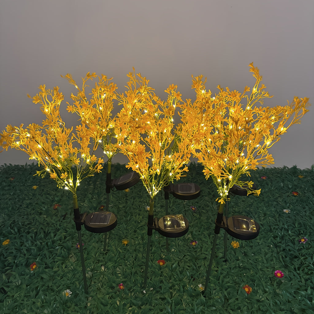 6pcs Solar 7-Head Rapeseed Flower Light Solar Garden Light Outdoor Decoration Courtyard Garden, Path, Backyard, Lawn Ground Insert Light Gift for Mom Holiday Gift Party Decoration Light Lawn Garden Light
