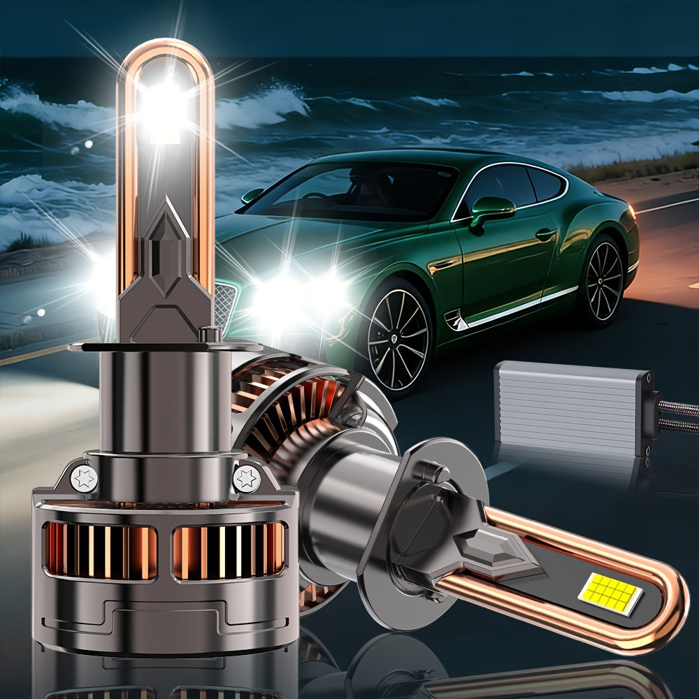 2PCS LED Car Headlights, Compatible with H11/H7/H4/H1, 9005/9006/9012 - 55000LM, 7500K Cool White Light, 300W Power, Easy Plug-and-Play Installation, Fits Most Vehicles, 5-Minute Installation, No Battery Needed