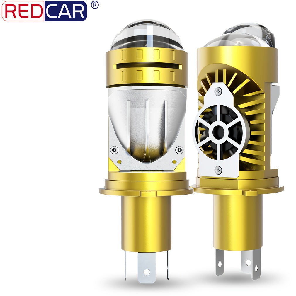 H4 LED Projector Headlight Bulb 100W Canbus 6500K High/Low Beam for Car and Motorcycle