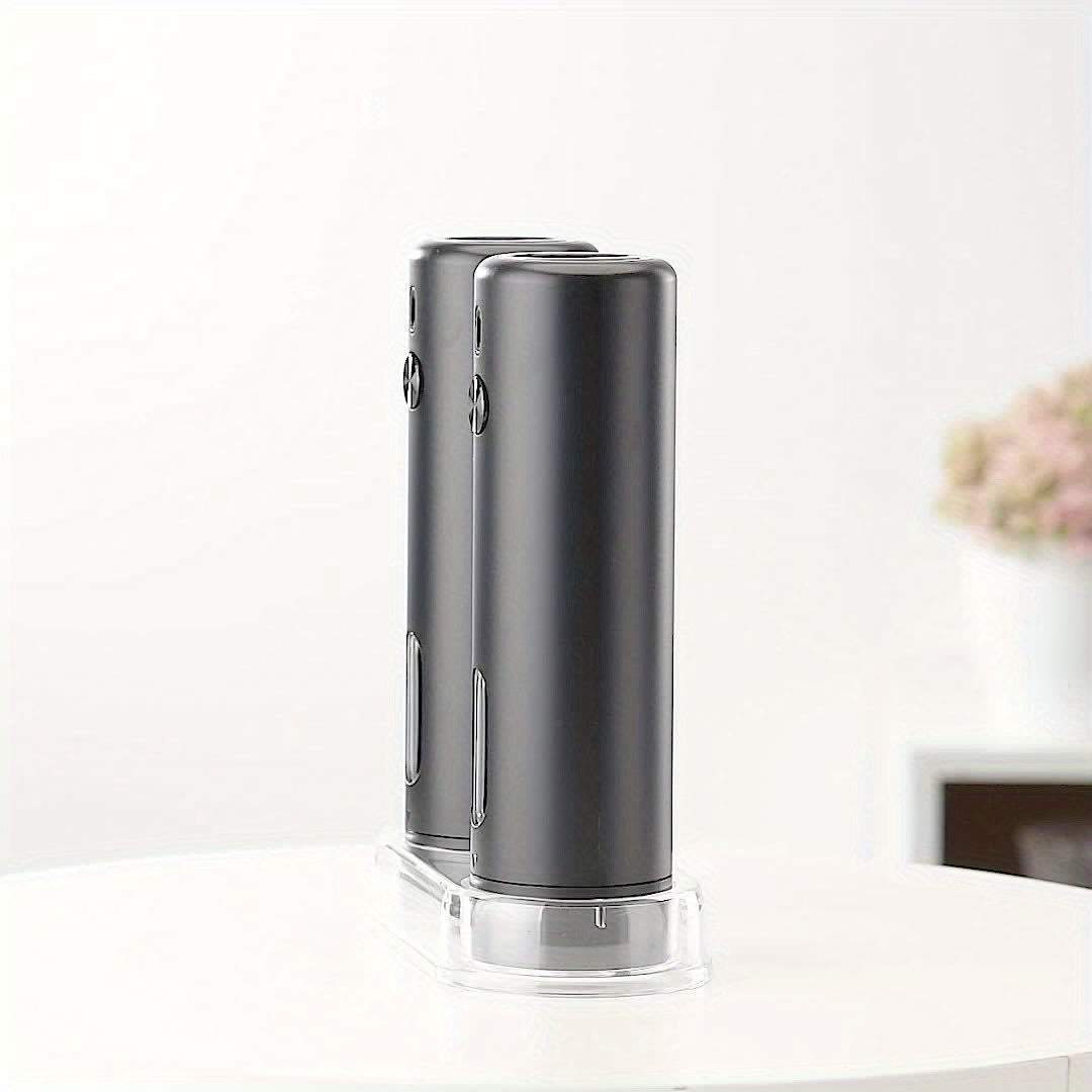 Electric Pepper Grinder Rechargeable – Automatic Salt & Pepper Grinder Set with 3.72oz Container, Exterior Adjustable Coarseness, White LED Light & One-Hand Operation – Perfect for Kitchen, Outdoor, BBQ & Gift Giving