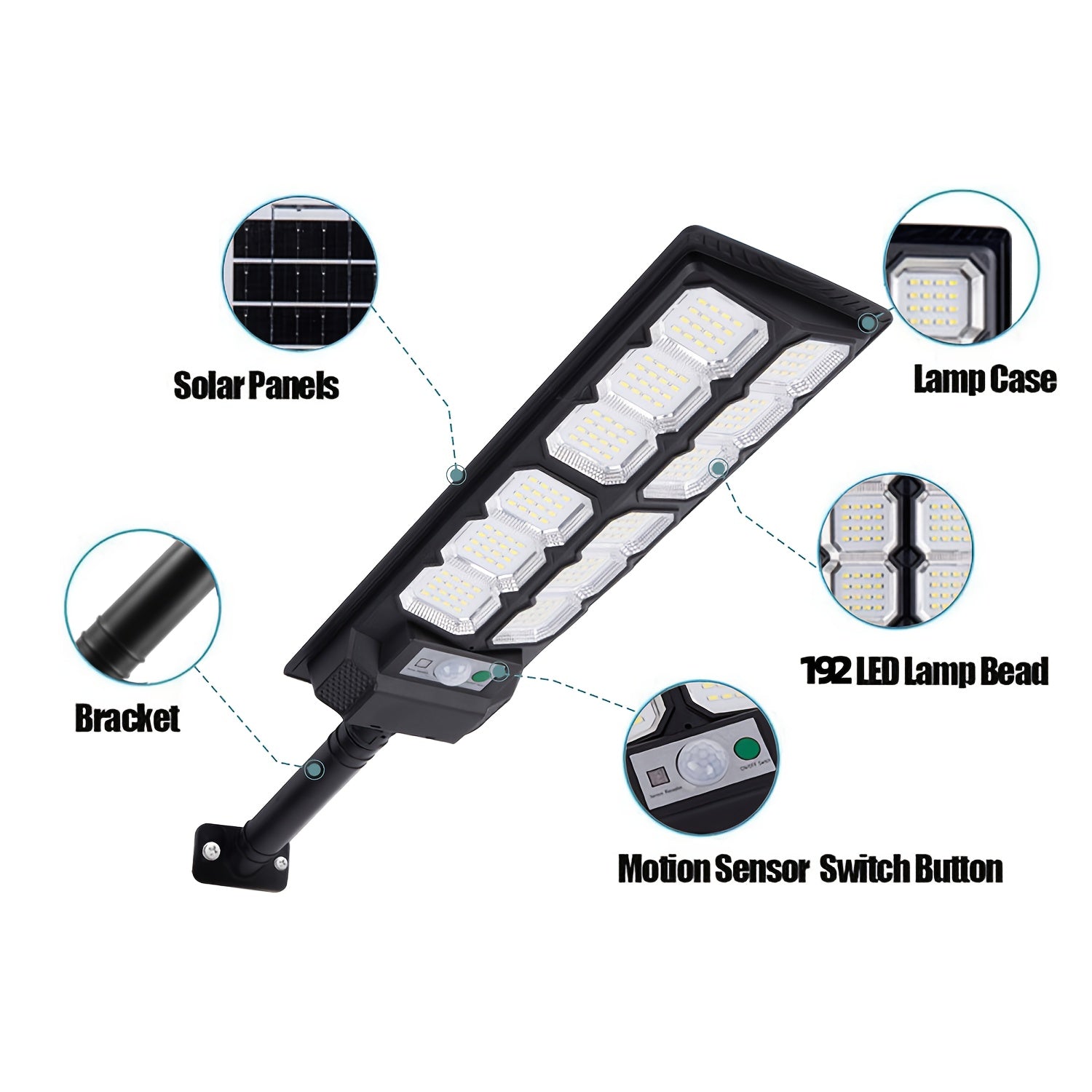 Solar Wall Light | LED Outdoor Street Light 96/192 LED Beads | IP65 Protection Rating | Remote Control Included | High Brightness | Perfect for Garden & Courtyard Walls | Modern Solar Lighting Fixture, Perfectly Suited for Christmas, Halloween