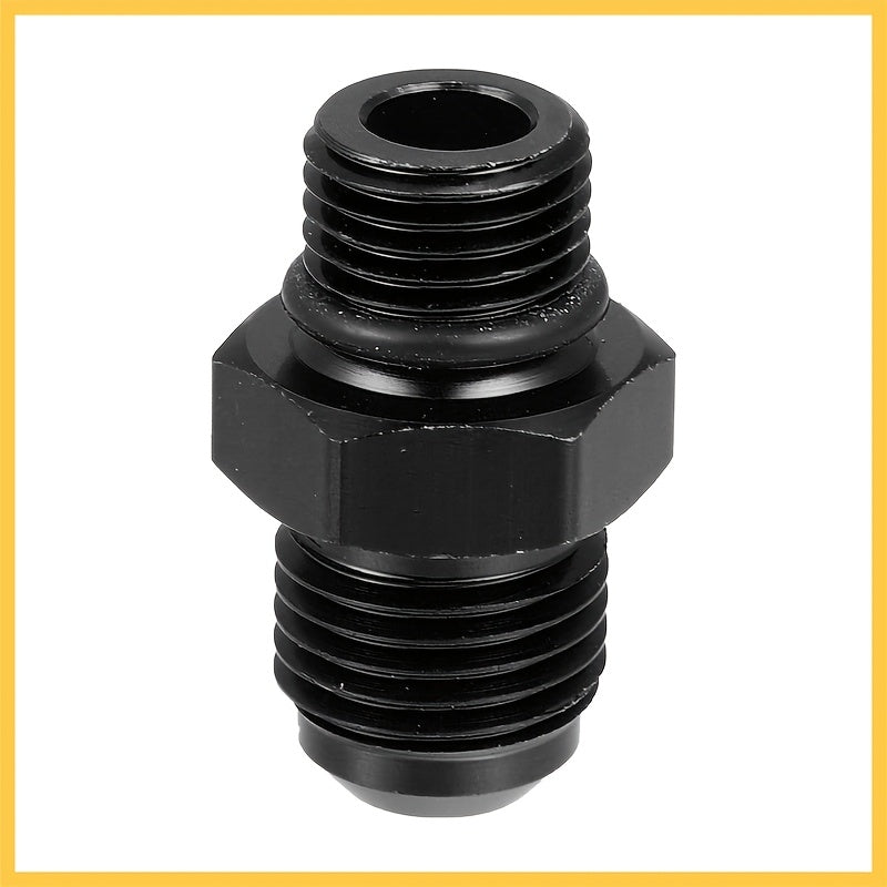 2-Piece Black 6AN Male to M12 x 1.25mm Thread Hard Line Fuel Tube Adapter – for Oil, Air Lines & Auto Hose Replacement