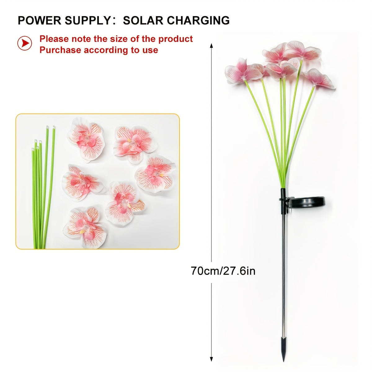 Phalaenopsis Solar Light Outdoor Decoration - Smart Sensor Automatic Brightness Adjustment, Garden Path Courtyard Lighting, Perfect Holiday Gift