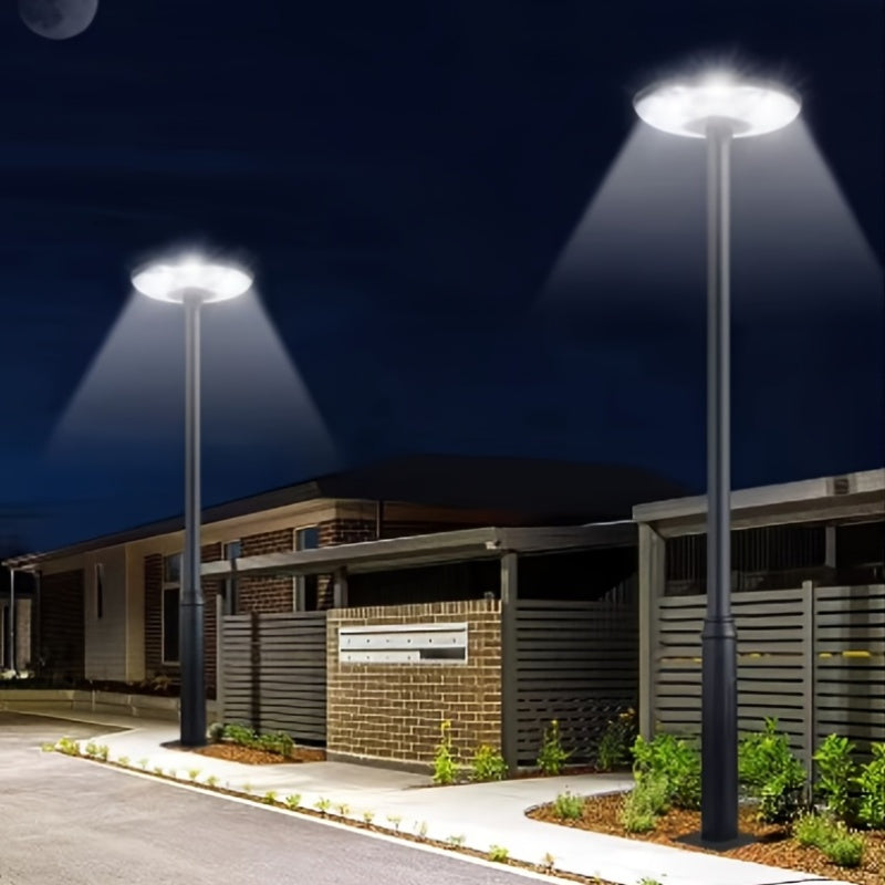 1PC 370 High-Brightness LED Beads Garden Light, Energy Saving, Easy Installation, Multiple Installation Methods, Solar Courtyard Light, Remote Control Street Light, 7200mAh Long-Lasting Courtyard Emergency Light, Round UFO Light Appearance