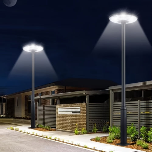 1PC 370 High-Brightness LED Beads Garden Light, Energy Saving, Easy Installation, Multiple Installation Methods, Solar Courtyard Light, Remote Control Street Light, 7200mAh Long-Lasting Courtyard Emergency Light, Round UFO Light Appearance