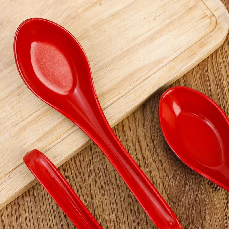 6-Pack Strong Ceramic Shock-Resistant Spoons | Japanese Rice Spoons, Dumpling & Congee Spoons, Cutlery for Restaurant, Bar & Kitchen