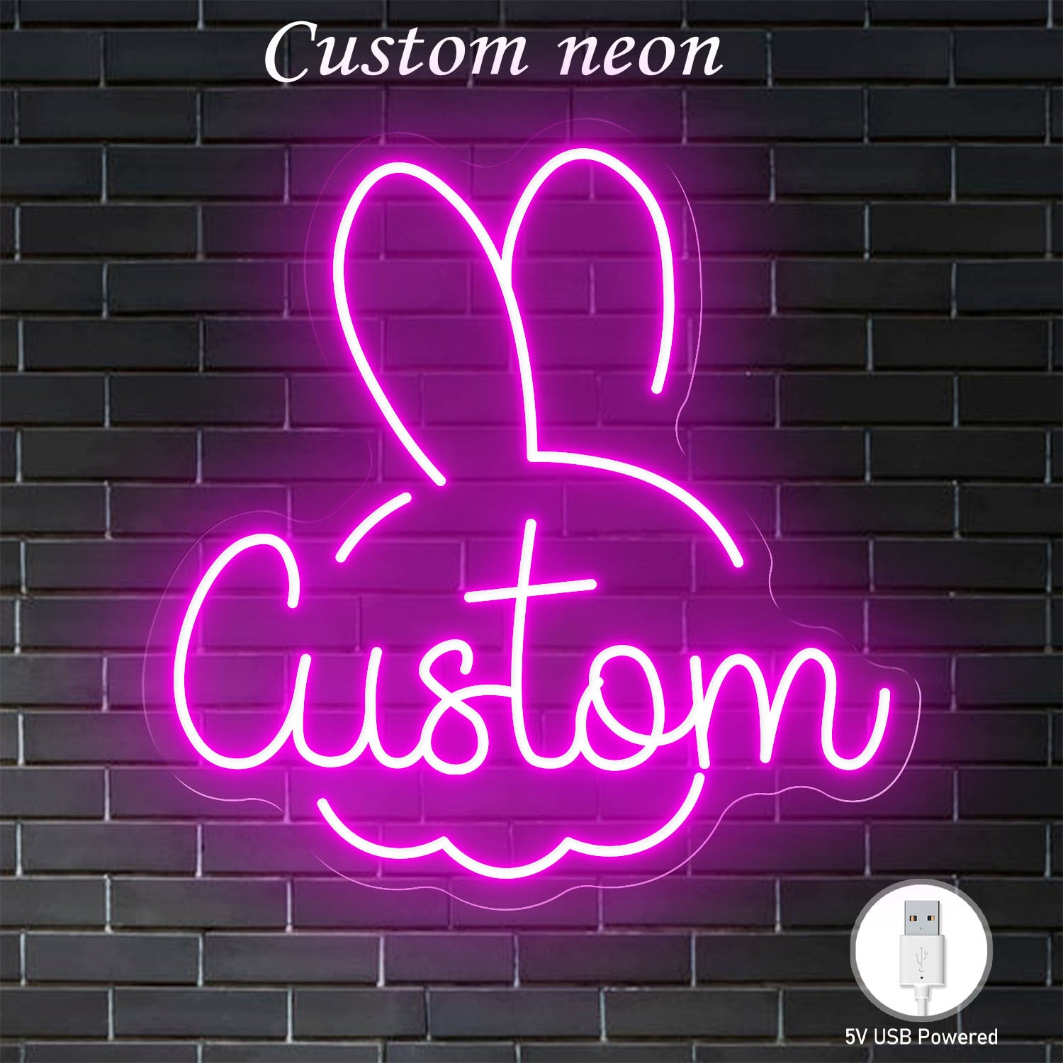 12-20 inch neon sign - personalized text, USB-LED adjustable brightness and color, wall-mounted tube design, suitable for home, bar, party decoration - birthday/wedding/anniversary gift