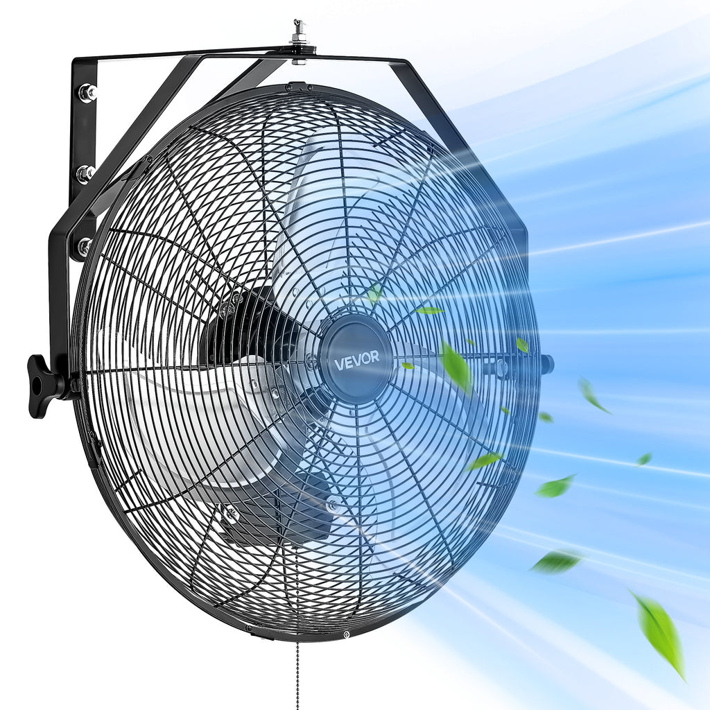 VEVOR 18" / 20" Industrial Wall Mount Fan, 3 Speeds, 4000 CFM / 4650 CFM, Garage Workshop Fan