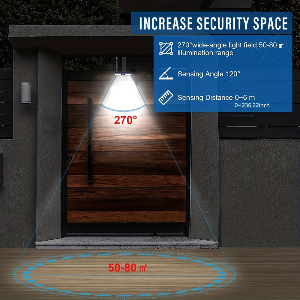 1/2 Pack Solar LED Outdoor Light, Solar Security Wall Light with Motion Sensor, Suitable for Commercial Street and Area Lighting, Solar Street Light Can Be Clip-On or Wall-Mounted, Perfect for Garage, Courtyard, Garden, Campsite Use