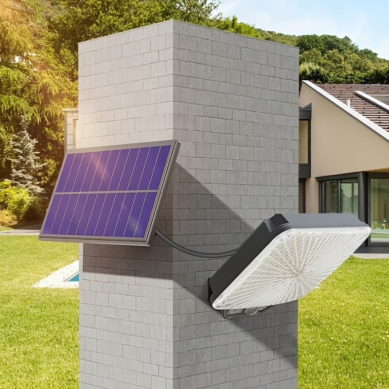 1 Pack 344 LED Solar Split-Type LED Street Light, Outdoor IP65 Courtyard Garden Lawn Driveway Security Light, with Remote Control, Dusk-to-Dawn Auto On/Off, Energy Saving, Bright, Long-Lasting and Durable