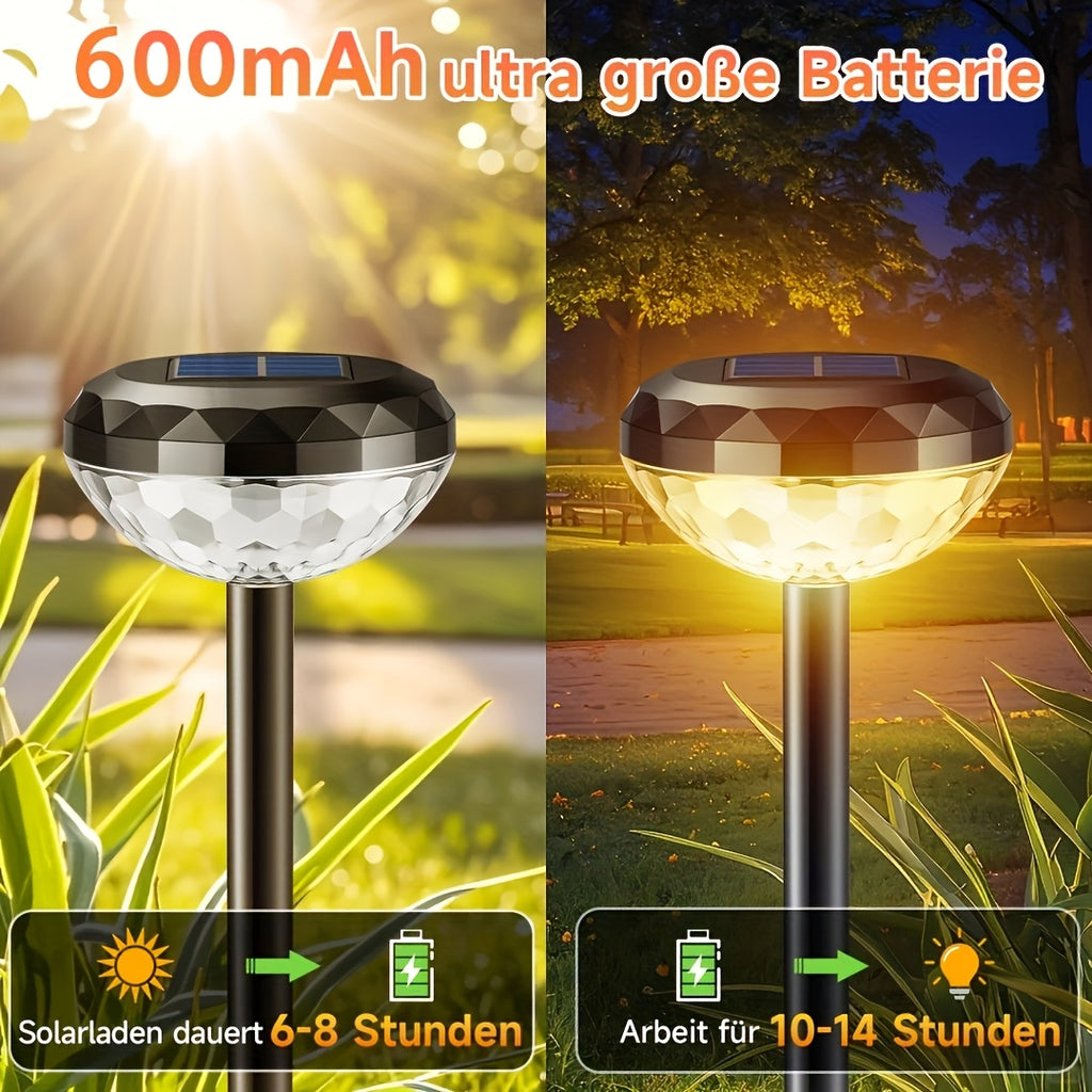 6-Piece Solar Courtyard Light, Outdoor Courtyard Path Light Shadow Light, Festival Wedding Atmosphere Decoration, Dusk to Dawn, Suitable for Garden, Courtyard, Path Festival Decoration, Wedding Atmosphere Decoration