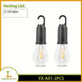2-pack solar warm light - USB rechargeable, bright holiday decorative bulb with hook, portable hanging lantern, suitable for tents, streets, gardens, homes, night markets, emergencies