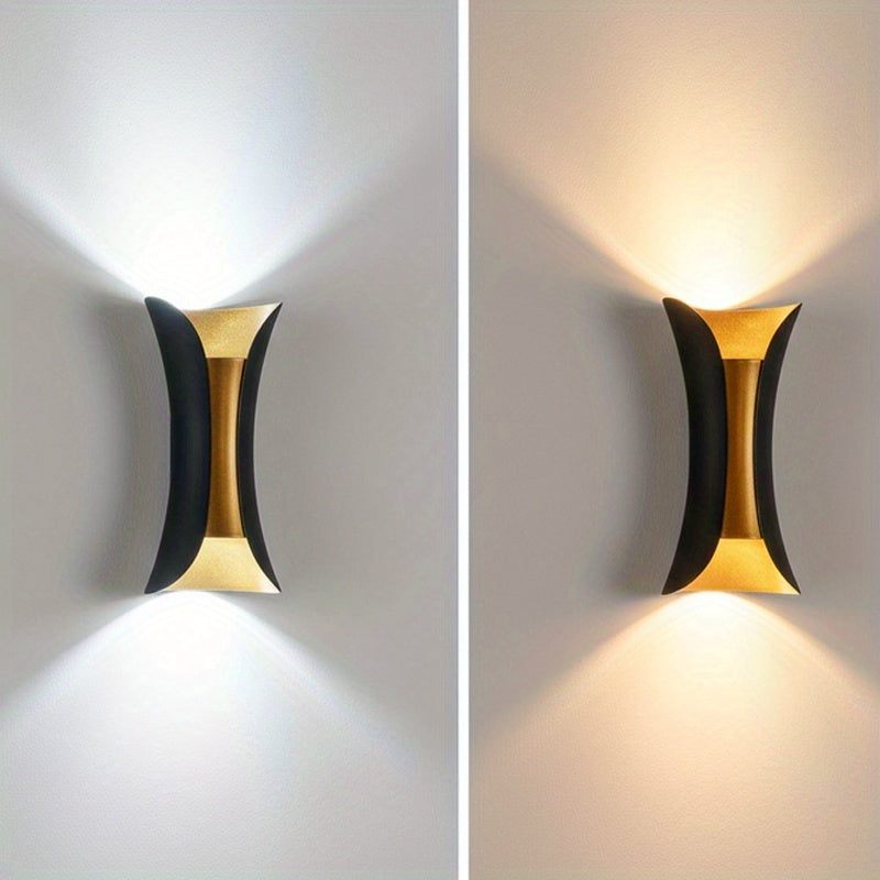 IP44 LED Outdoor Double-Head Wall Light, 3000K/6000K Warm White Light, Suitable for Hallway, Garden, Courtyard