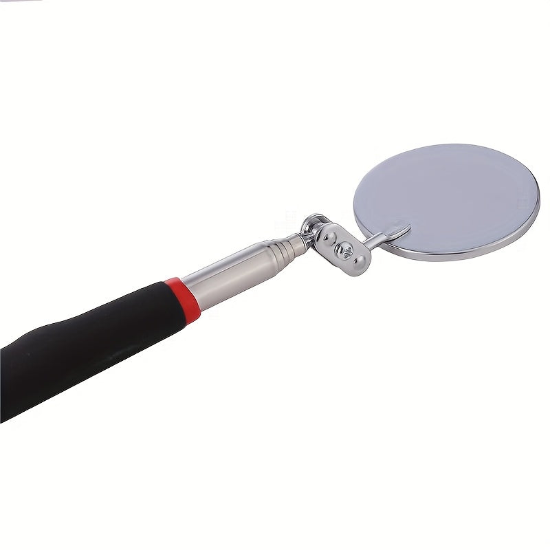 Black Car Underbody Inspection Mirror – Universal Foldable Telescopic Inspection Mirror with Retractable Magnetic Pick-Up Tool, LED Lighted Magnetic Pickup Rod, Auto Repair Tool for Metal Retrieval