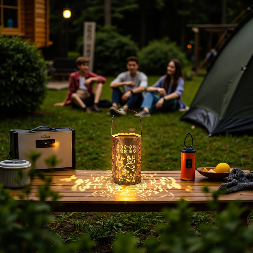 Solar Lantern Outdoor Hummingbird Garden Decoration Gift for Women, Mother, Grandma, Hanging Solar Light, Metal Solar Decoration Outdoor, Suitable for Courtyard, Patio, Backyard, Porch