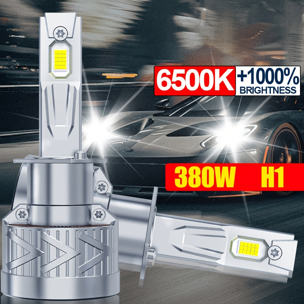 2-Pack LED Car Headlight Bulbs H1 H4 9003 HB2 H7 H18 H8 H9 H11 H16, 2000 Lumens, 6500K, Plug-and-Play, with External Driver, Compatible with 9005 9006 9012, 1000% Brightness Increase, Equipped with Fast Cooling Fan